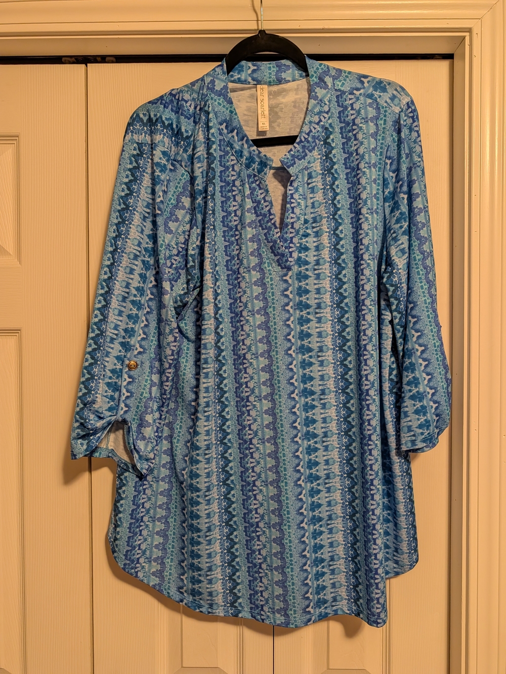 Scarlett Blue Patterned Long-Sleeve Tunic Dress